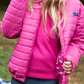 Girl's Puffer Jacket, Raspberry Rose