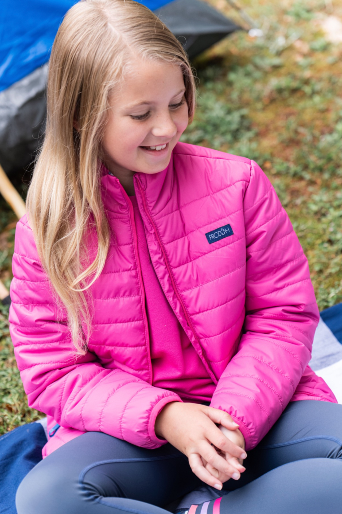 Girl's Puffer Jacket, Raspberry Rose