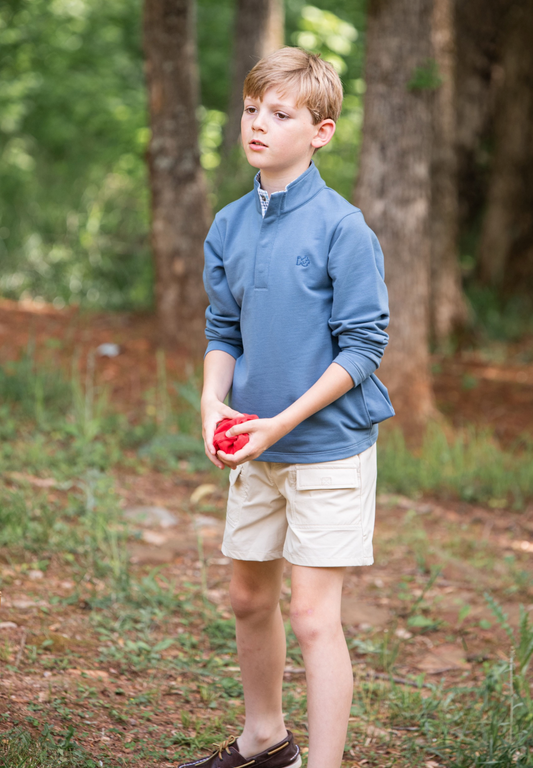 Boy's Sporty Snap Pullover, Bluefin