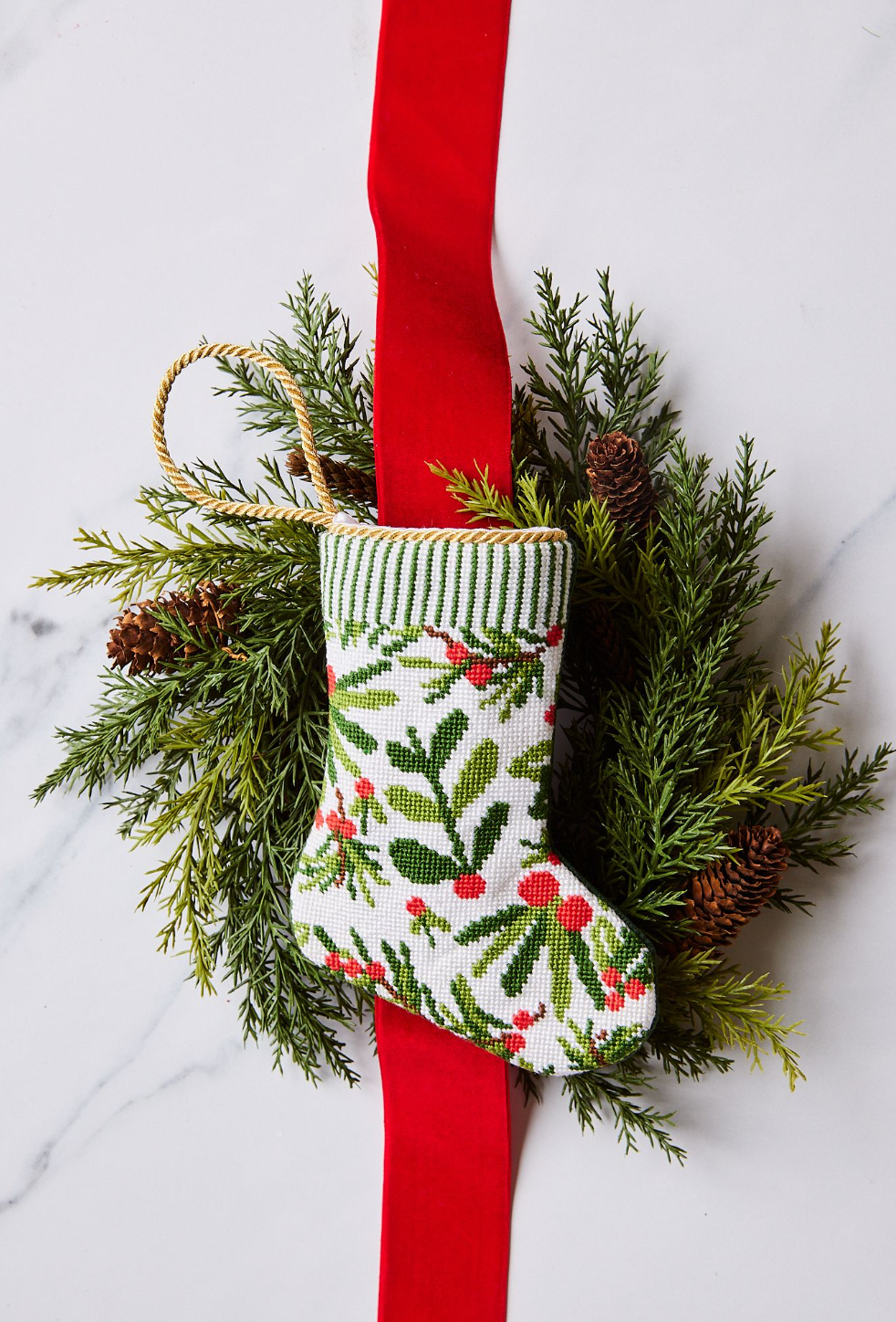 Heirloomed Berries and Boughs Stocking