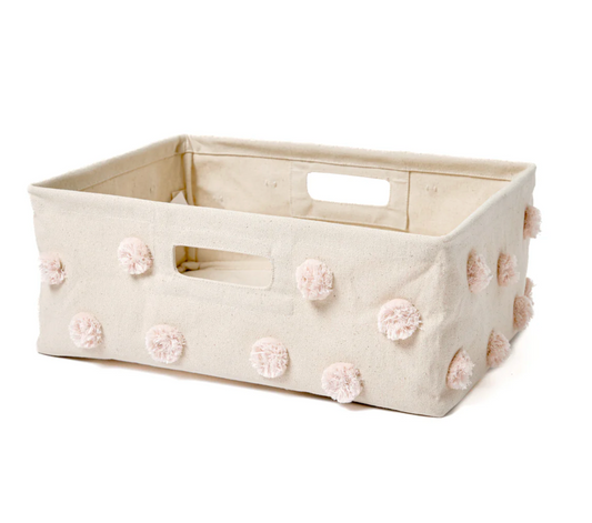 Pom Pom Hideaway Basket, Blush