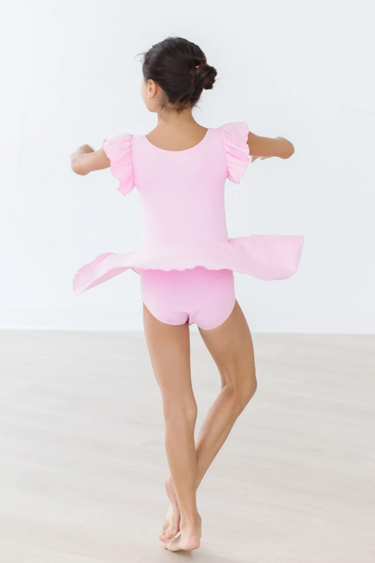 Bubblegum Pink Short Sleeve Twirl Leotard