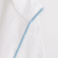 Bath Robe, White with Blue Scallop