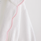 Bath Robe, White with Pink Scallop