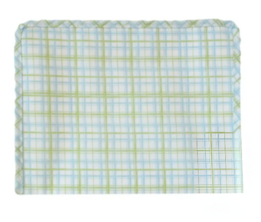 Large Roadie Zip Pouch, Green Classic Plaid