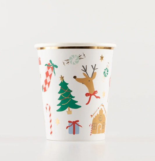 Jolly Christmas Cups, Set of 8