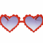 Kids Toddler Scallop Heart Sunglasses: Red