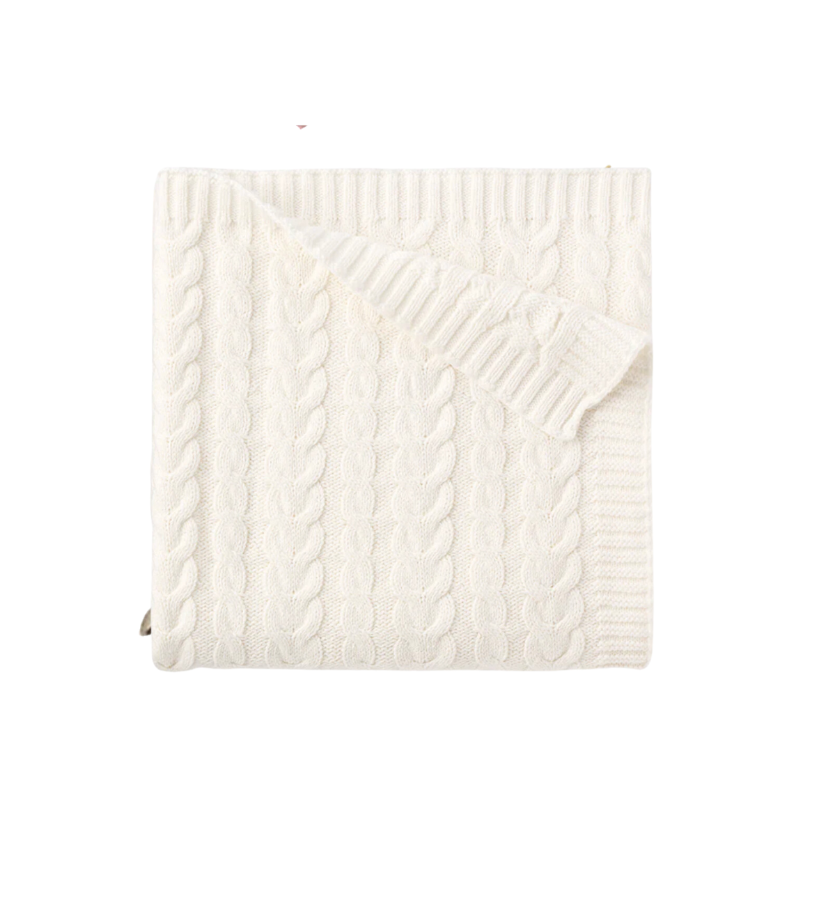 Whisper White Cable Knit Blanket