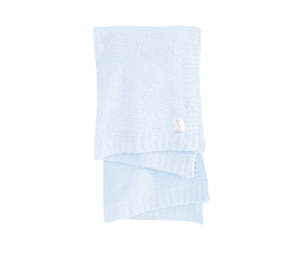 Plush Chenille Knit Baby Blanket, Blue