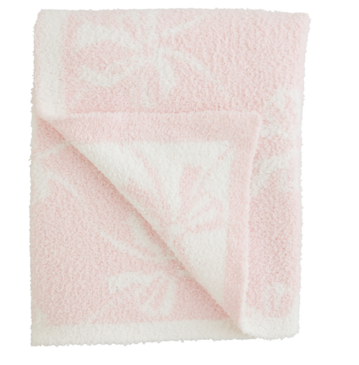 Pink Bow Chenille Blanket