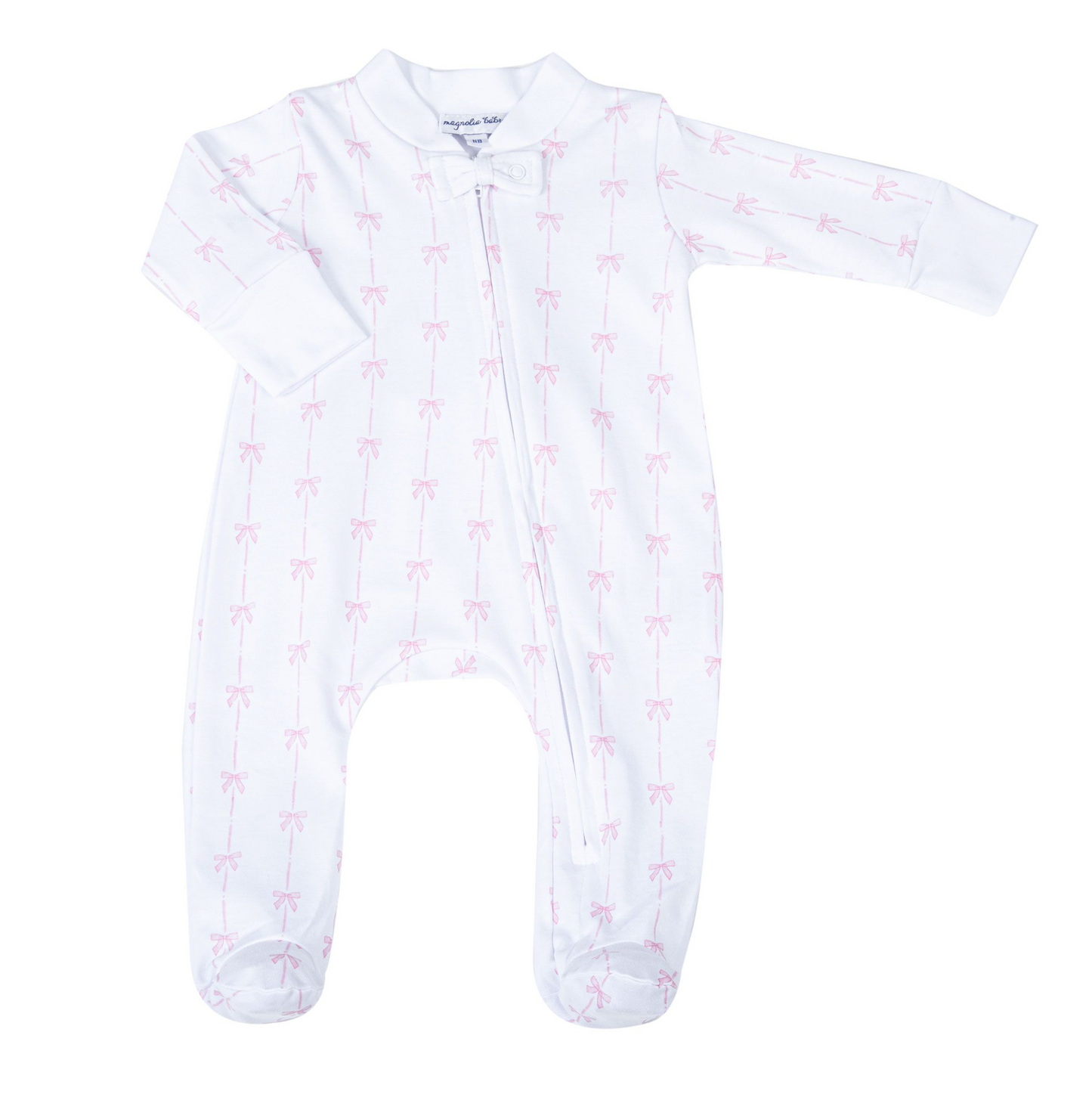Amelia's Classic Printed Bows Zippered Footie