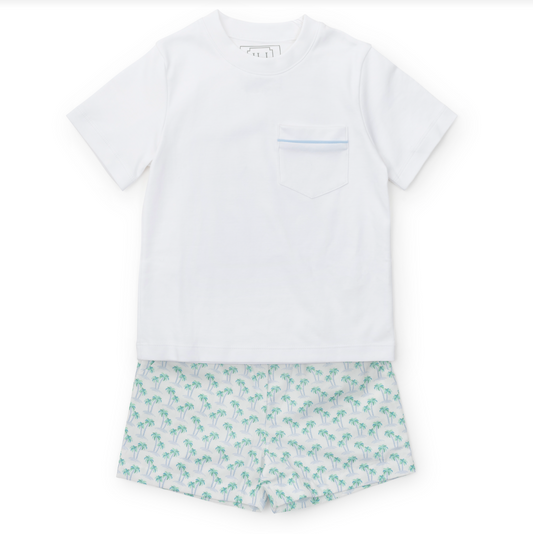 Hudson Short Set, Palm Tree Isle Blue