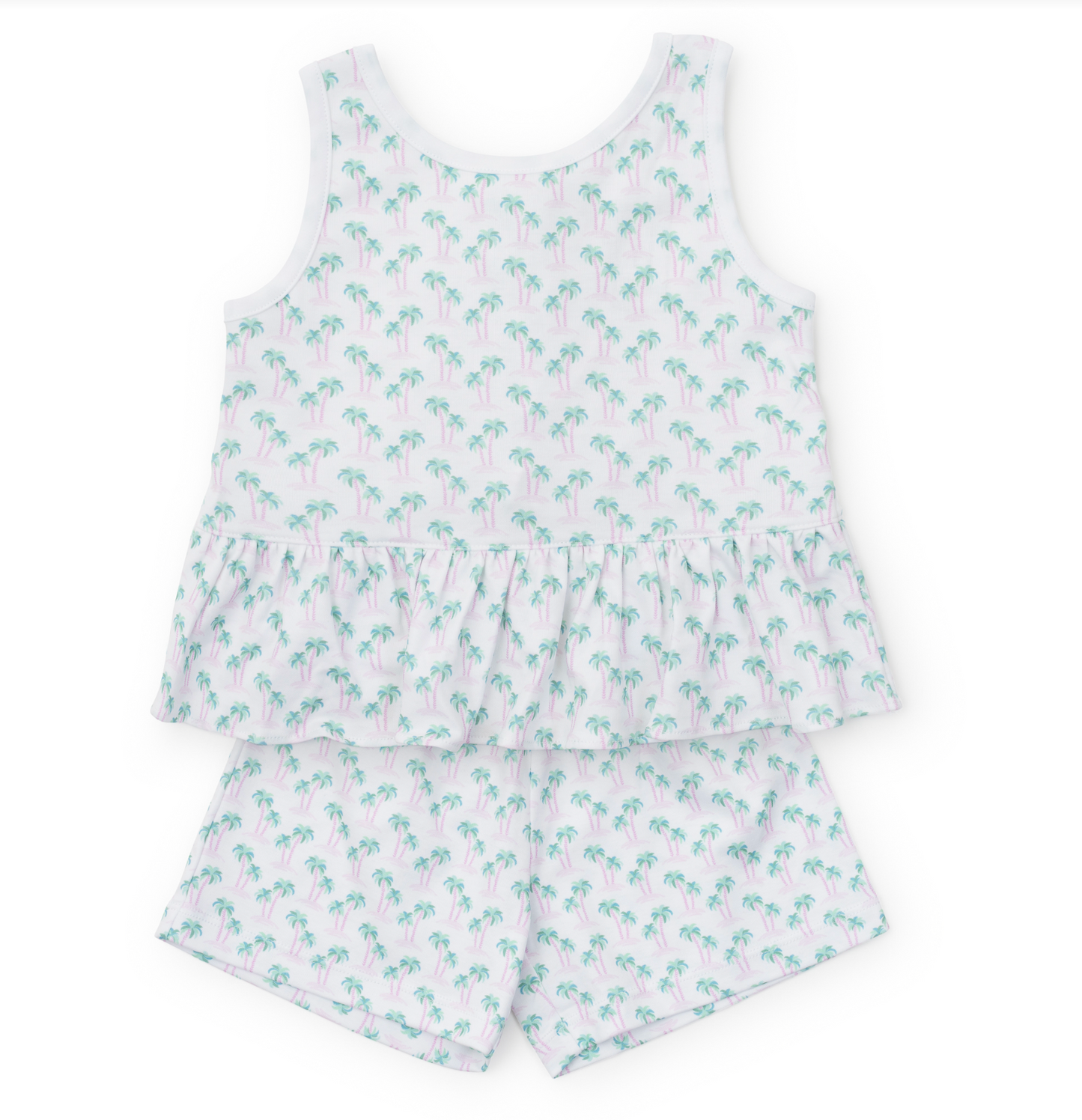 Poppy Girls' Short Set, Palm Tree Isle Pink