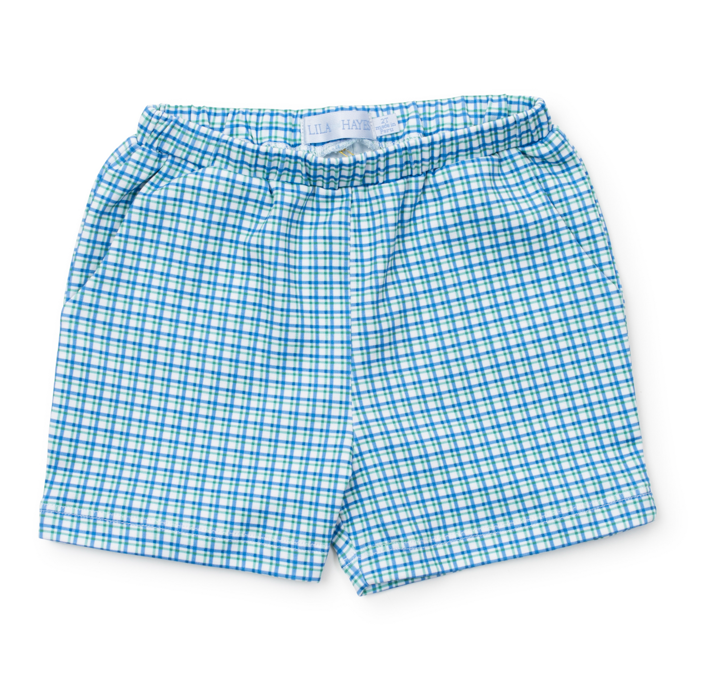 Sawyer Boys' Pima Cotton Play Shorts, Hampton Plaid