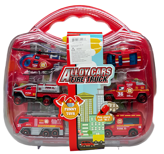 15 Piece Fire Vehicles Carry Case