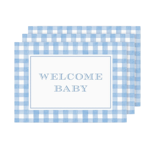 Milestone Card Set, Cavalier Garden Gingham Blue