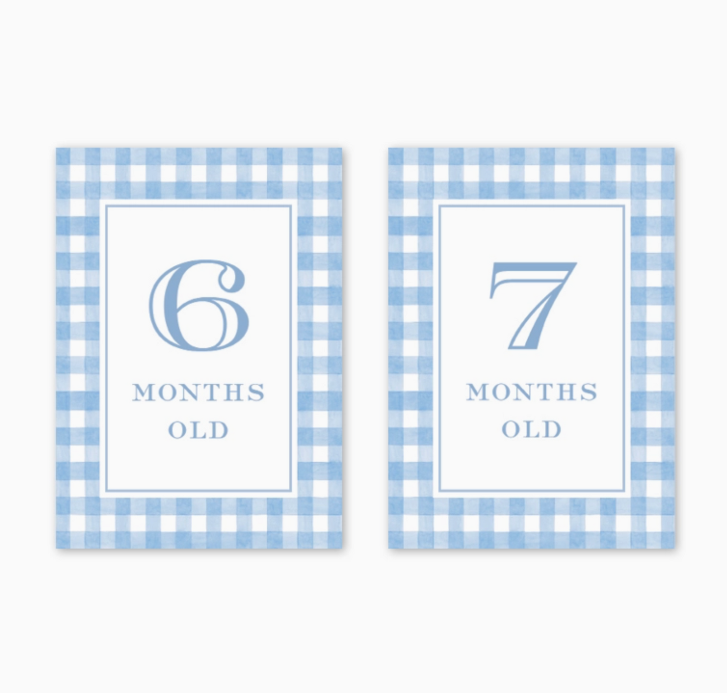 Milestone Card Set, Cavalier Garden Gingham Blue