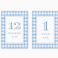 Milestone Card Set, Cavalier Garden Gingham Blue