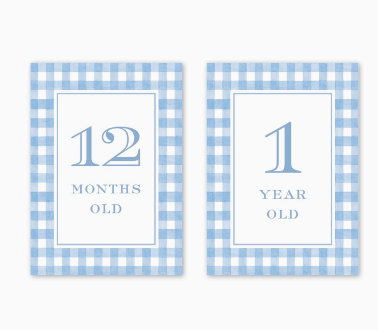 Milestone Card Set, Cavalier Garden Gingham Blue