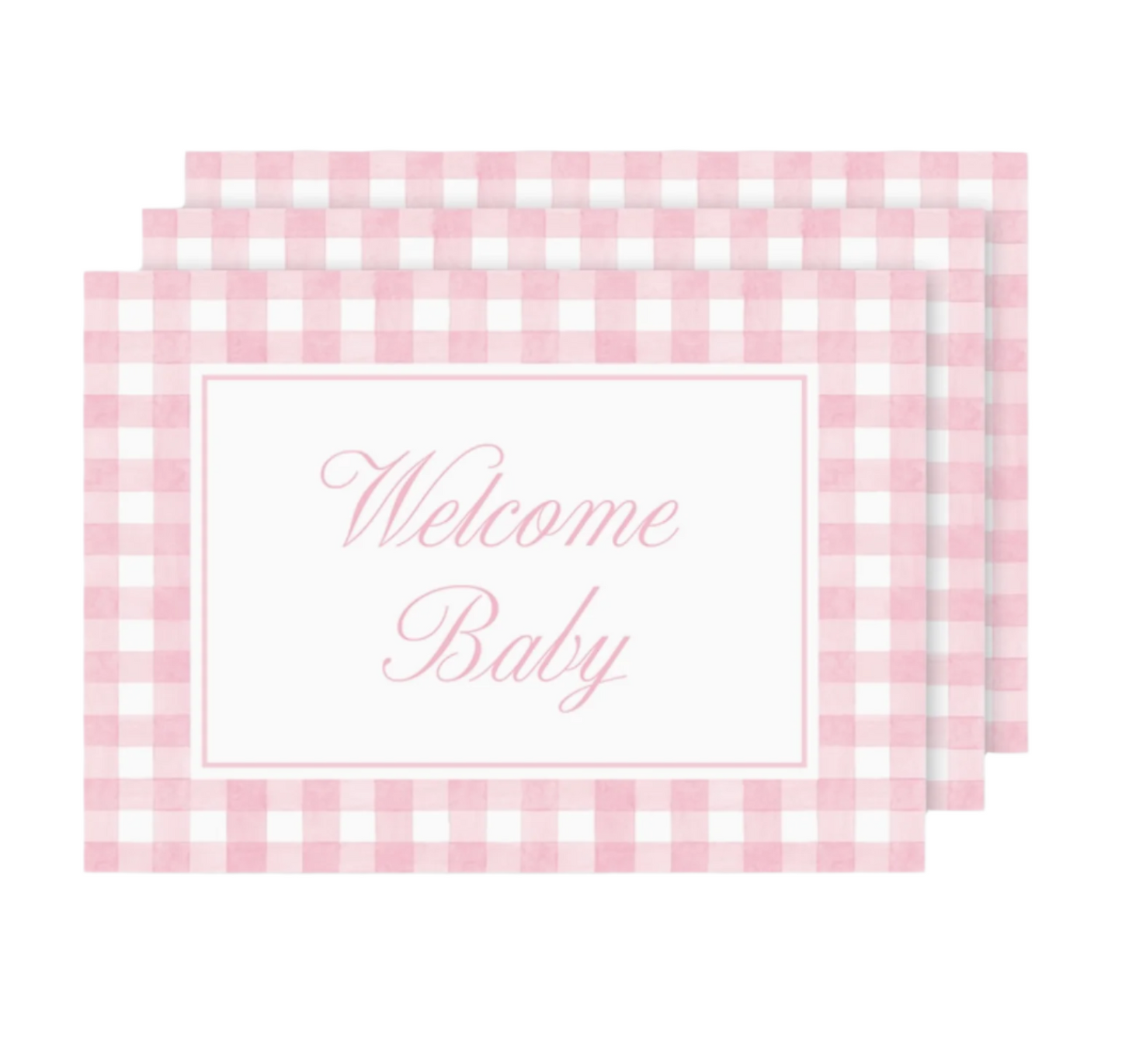 Milestone Card Set, Cavalier Garden Gingham Pink