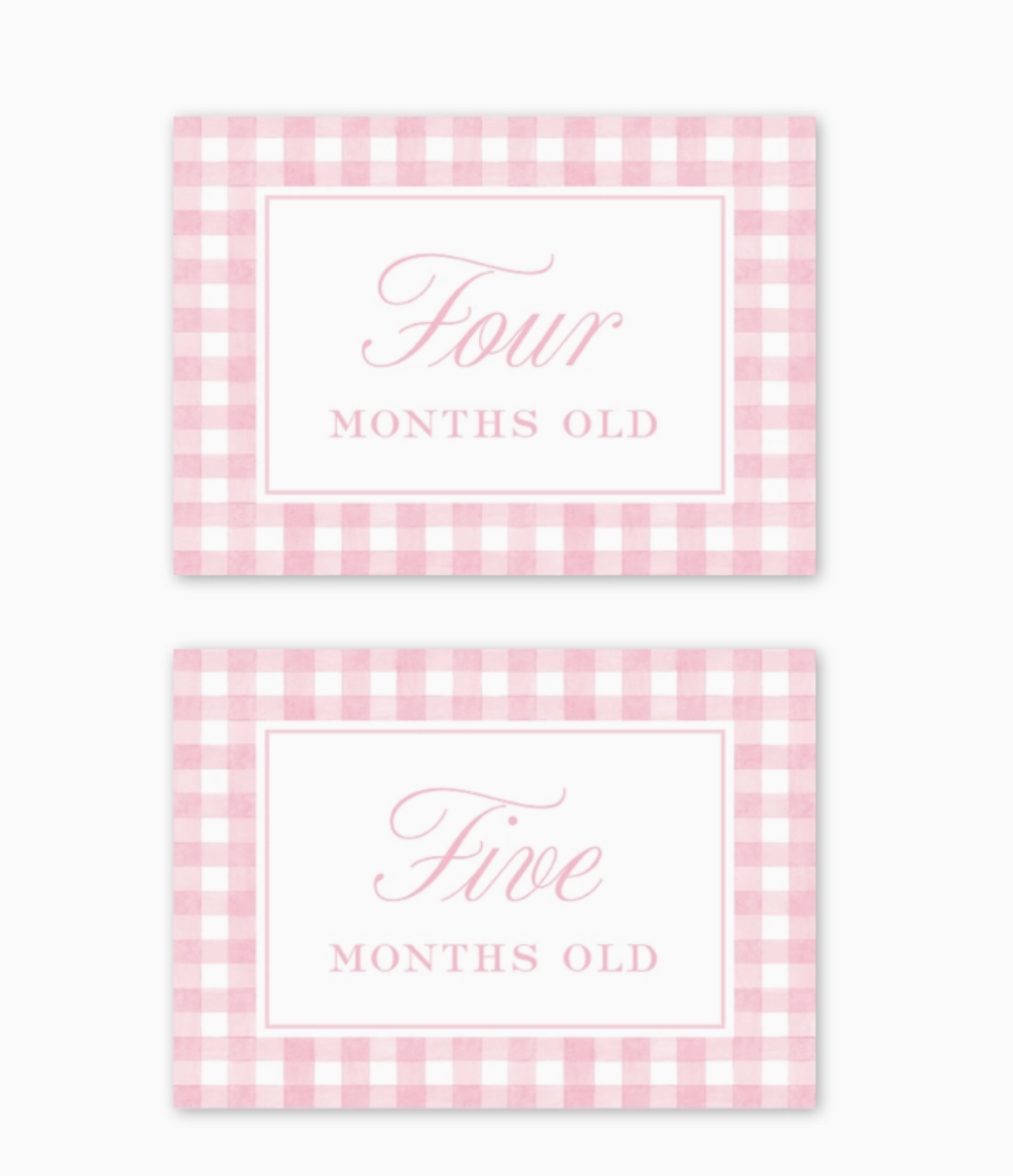 Milestone Card Set, Cavalier Garden Gingham Pink