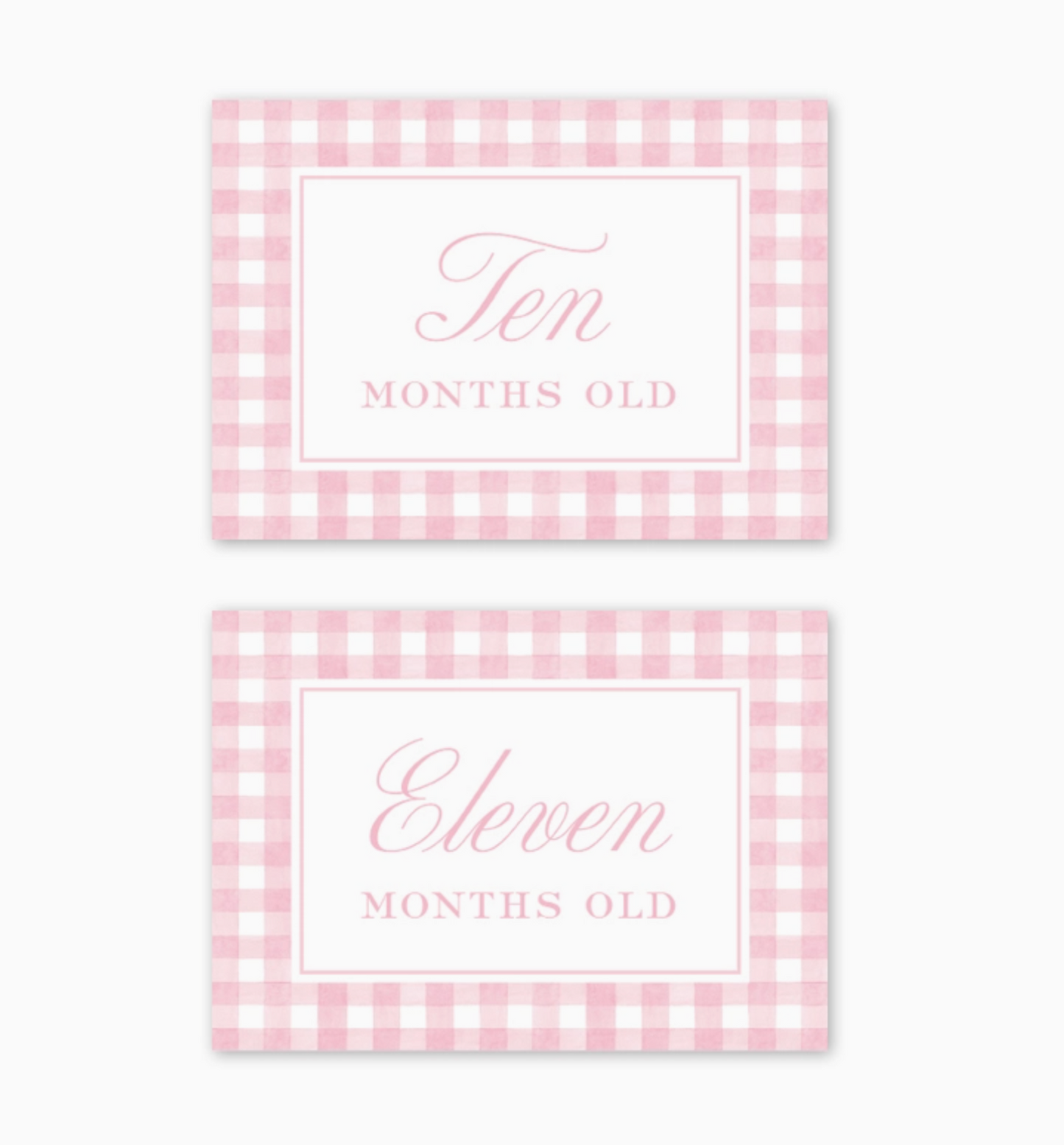 Milestone Card Set, Cavalier Garden Gingham Pink