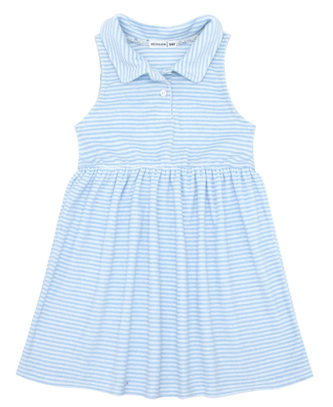 Girl Powder Blue Stripe French Terry Tennis Dress