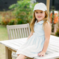 Girl Powder Blue Stripe French Terry Tennis Dress