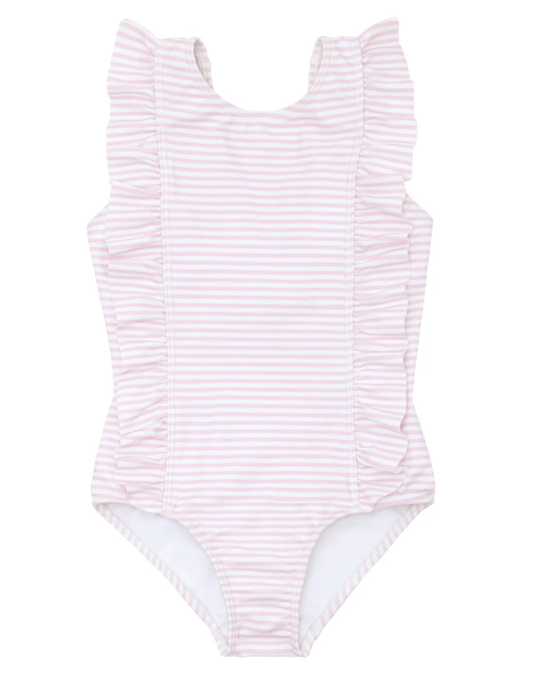 Girl Pink Stripe Ruffle One Piece