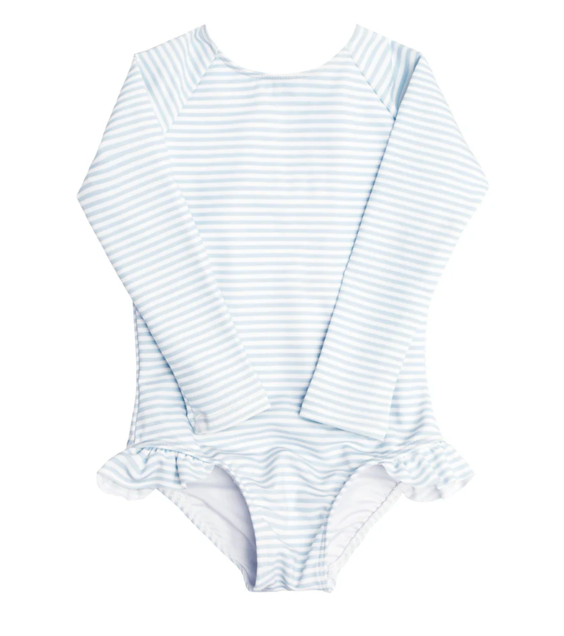 Girl Powder Blue Stripe Rashguard One Piece