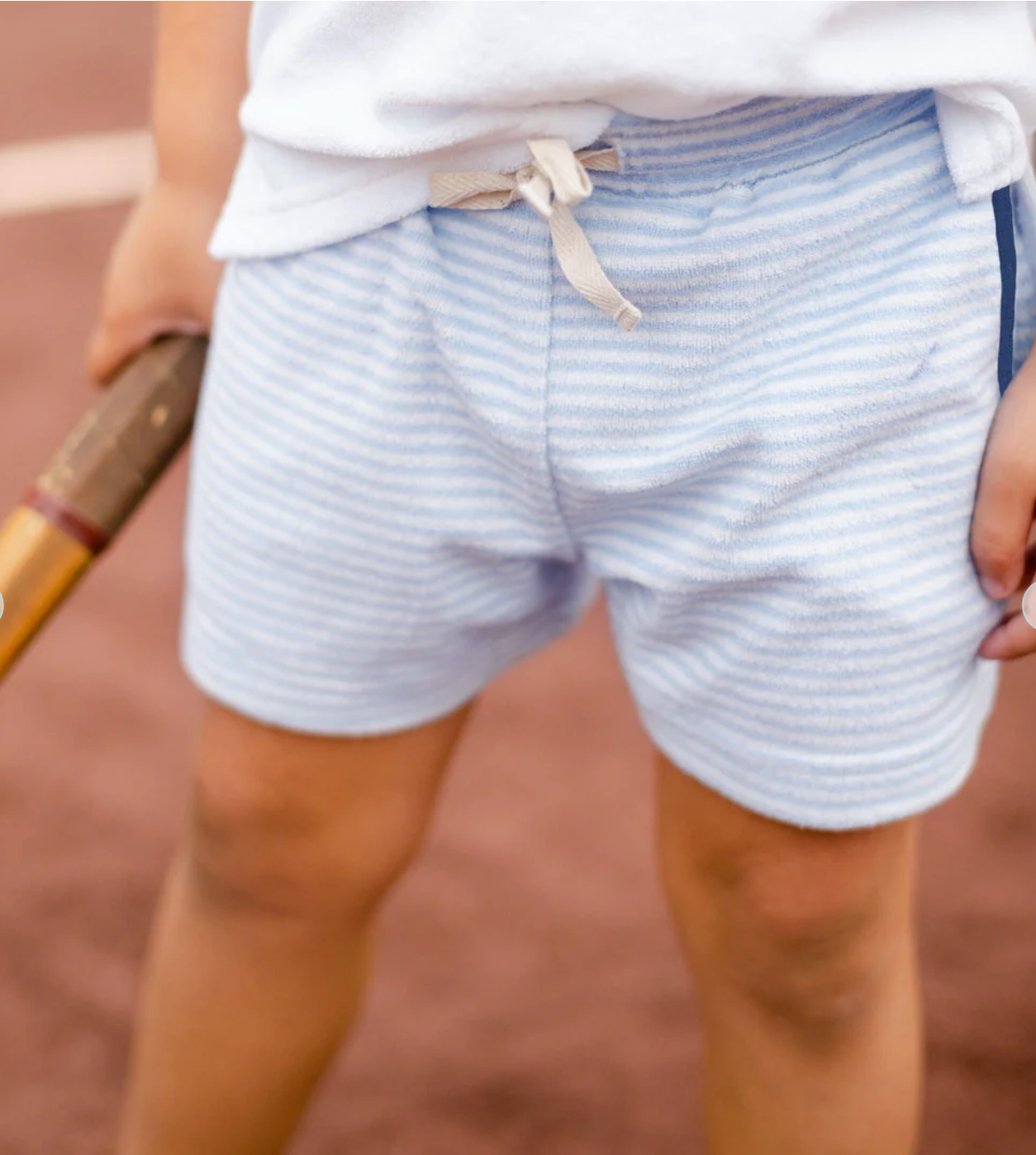 Boy Powder Blue Stripe French Terry Short