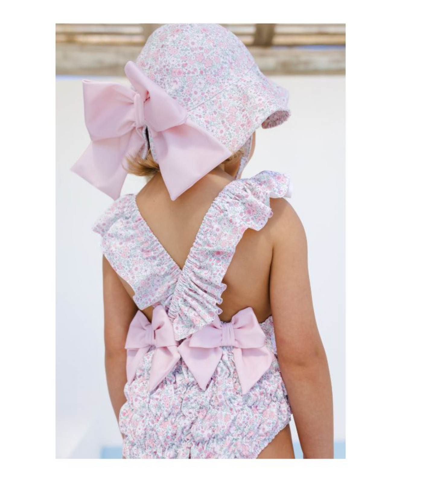 Pink Ditsy Floral Frilled Swimsuit