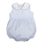 Girl's Blue Seersucker Romper with Bows