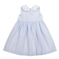 Girl's Blue Seersucker Dress with Bows