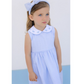 Girl's Blue Seersucker Dress with Bows