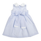 Girl's Blue Seersucker Dress with Bows