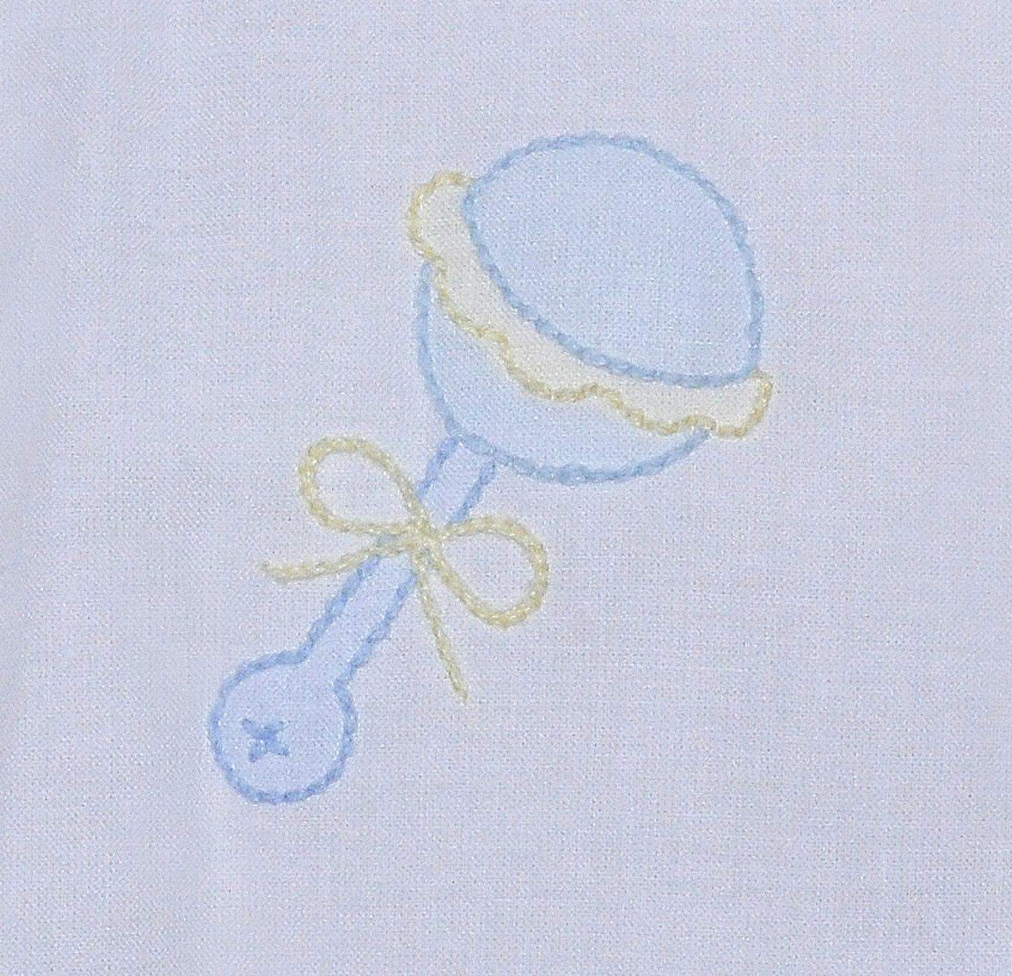 White Quinn Daygown with Rattle, Boy