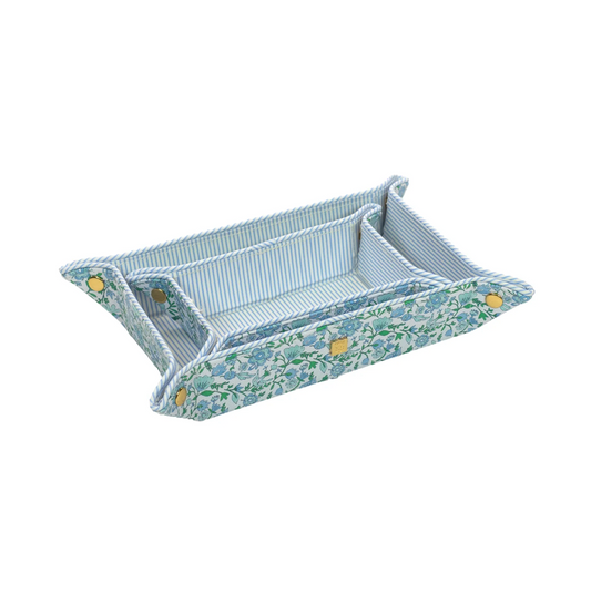 Luxe Saffiano Tray Set, Hamptons Floral