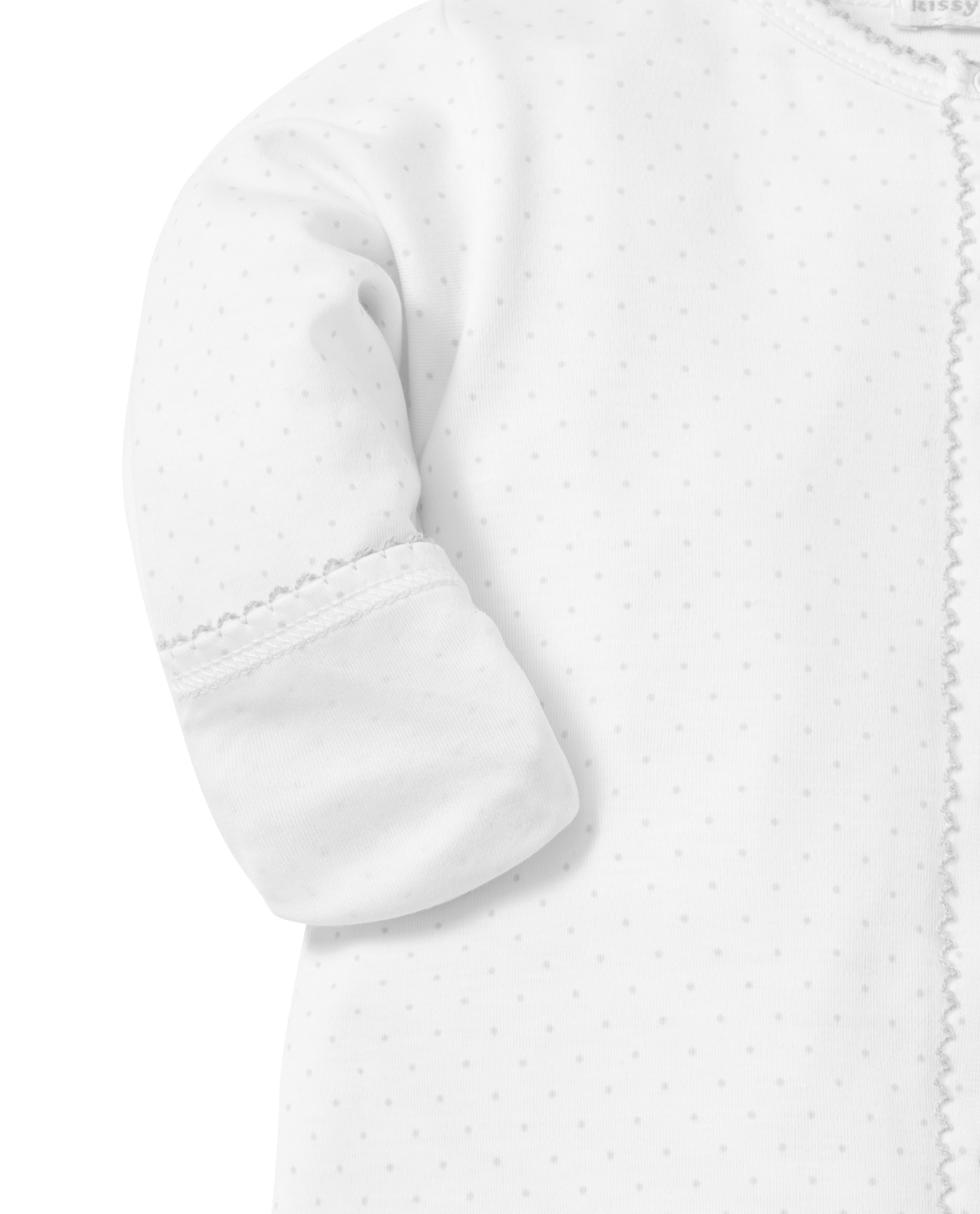Polka Dot Converter Gown, White with Grey