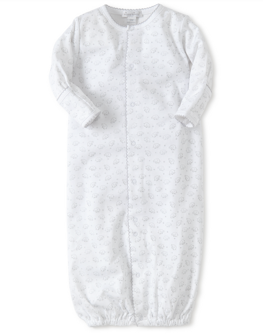 Elephant Fun Converter Gown, White with Grey