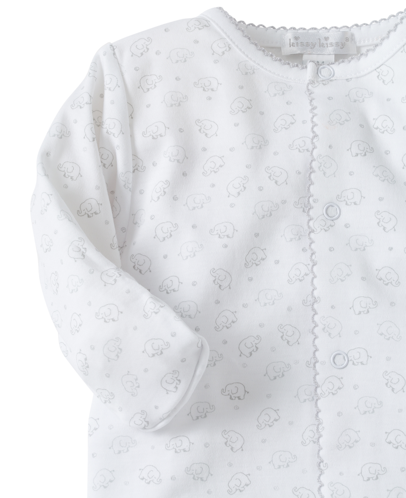 Elephant Fun Converter Gown, White with Grey