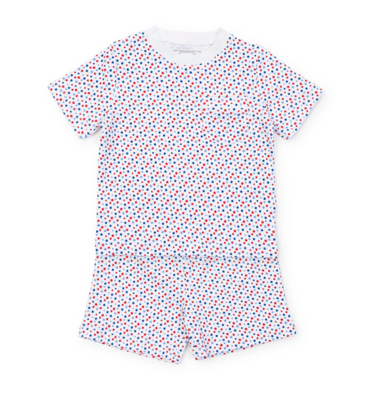 Charles Boy's Pima Cotton Pajama Short Set Star Spangled