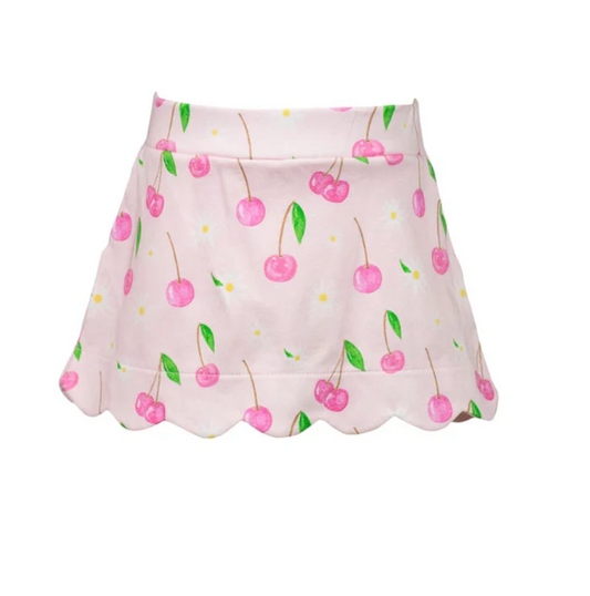 Cherry Blooms Scallop Skort