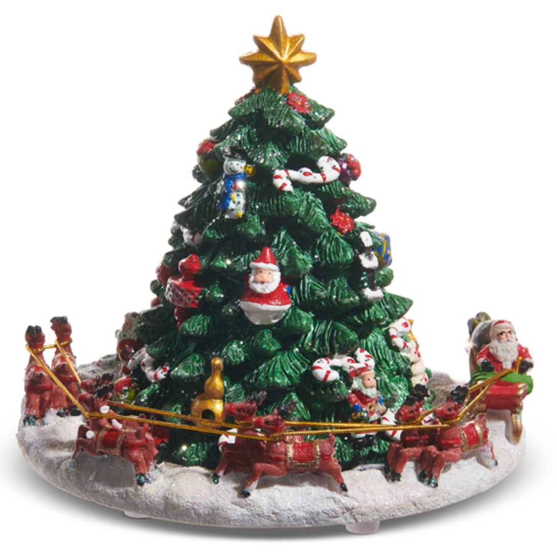 Animated Musical Tree with Santa's Sleigh