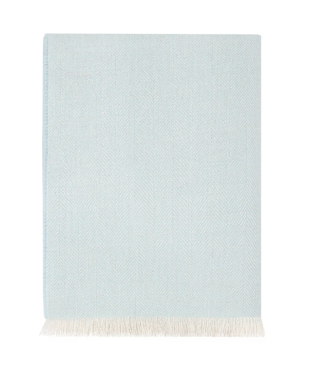 Herringbone Baby Alpaca Woven Blanket, Blue