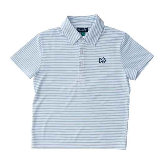 Clear Sky Stripe Boys Pro Performance Polo