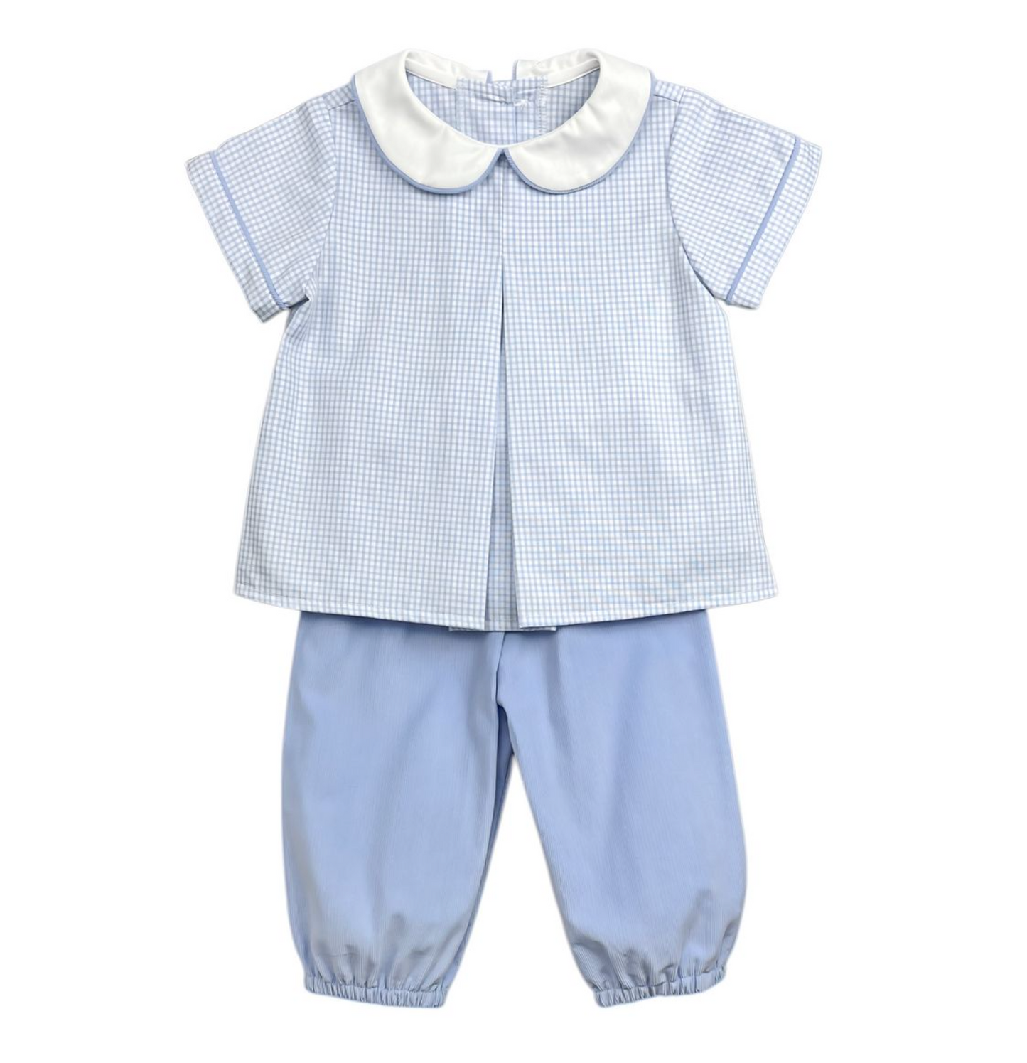 Bloomer Pant Set, Blue Check Oxford