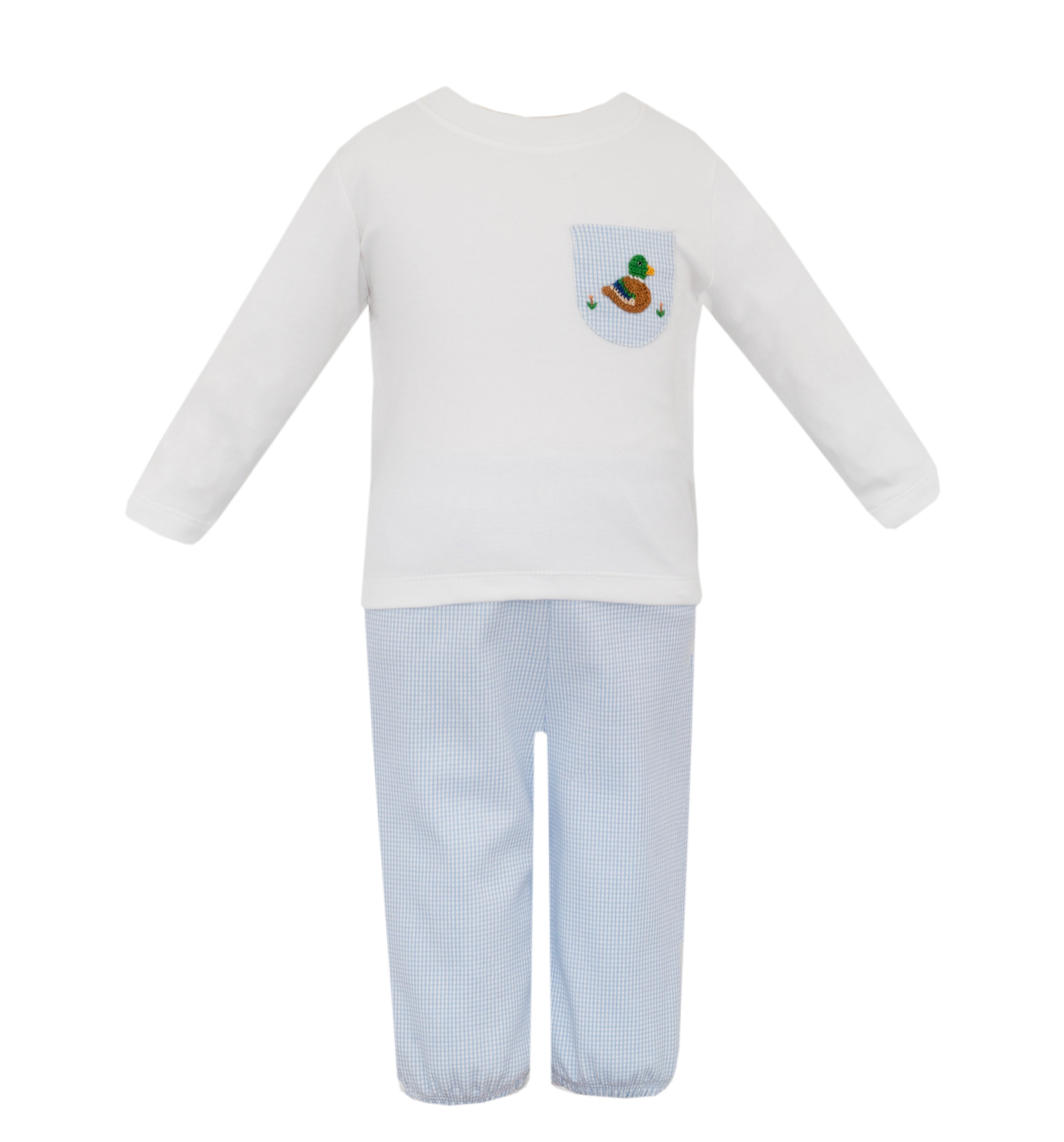 Mallard Duck Blue Check Pant Set