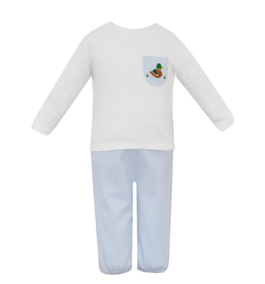 Mallard Duck Blue Check Pant Set