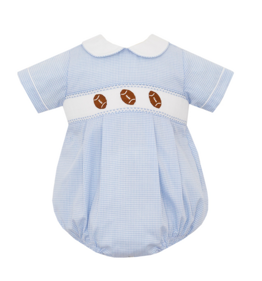 Football Blue Gingham Boy Bubble